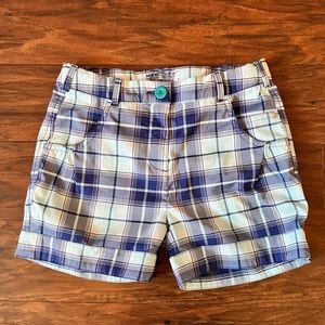 Nike Girls Golf Blue Plaid Shorts